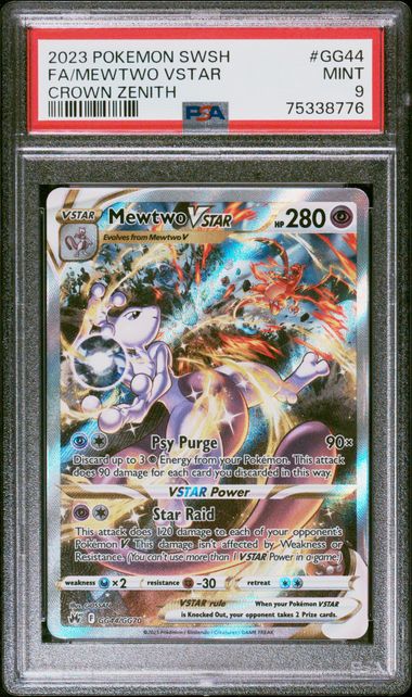 PSA 9 Pokémon TCG: Mewtwo VSTAR - GG44/GG70 - SWSH: Crown Zenith Galarian Gallery