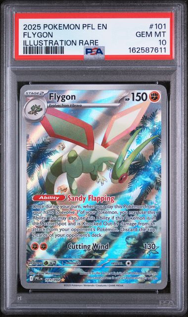 PSA  10 Pokemon TCG: 2025 POKEMON FLYGON 101/094  ILLUSTRATION RARE PHANTASMAL FLAMES