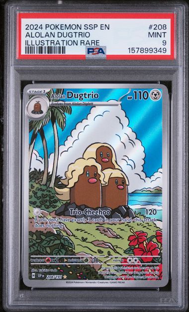 PSA 9 Pokémon TCG: 2024 Alolan Dugtrio 208/191 S&V: Surging Sparks