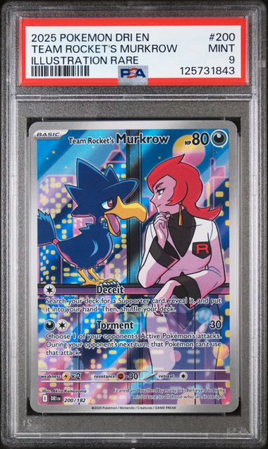 PSA 9 Pokémon TCG: 2025 Team Rocket's Murkrow 200/182 SV: Destined Rivals