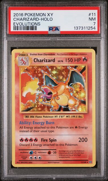 PSA 7 Pokémon TCG: 2016 Charizard - 11/108 XY Evolutions