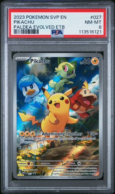 PSA 8 Pokémon TCG: 2023 Pikachu - #027 - SV: Scarlet & Violet Promo