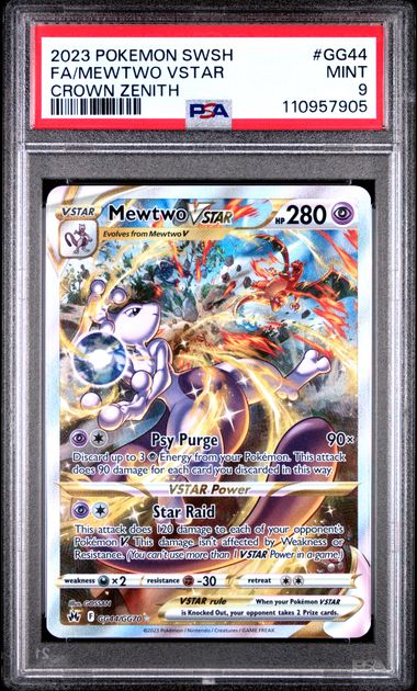 PSA 9 Pokemon TCG: 2023 Mewtwo vstar GG44/GG70 - Crown Zenith - Sword & Shield