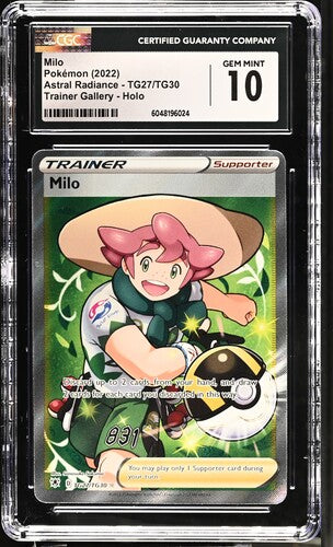 CGC 10 Pokémon TCG: 2022 Milo TG27/TG30 - Astral Radiance Trainer Gallery - Holo