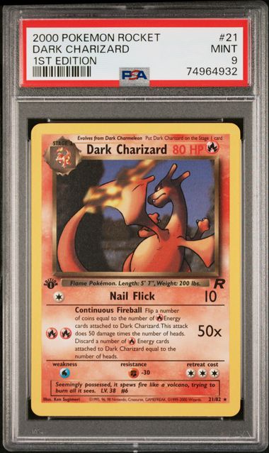 PSA 9 Pokémon TCG: 2000 Dark Charizard - 21/82 - Team Rocket