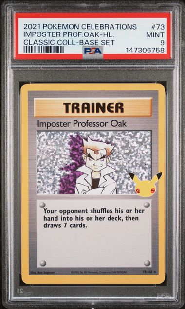 PSA 9 Pokémon TCG: 2021 Imposter Professor Oak 73/102 - Celebrations: Classic Collection