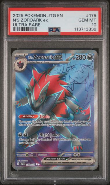 PSA 10 Pokémon TCG: 2025 N's Zoroark ex 175/159 SV: Journey Together