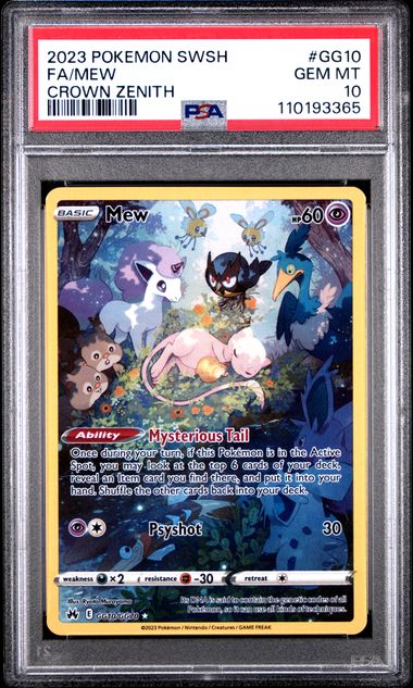 PSA 10 Pokémon TCG: 2023 Mew GG10/GG70 S&S: Crown Zenith