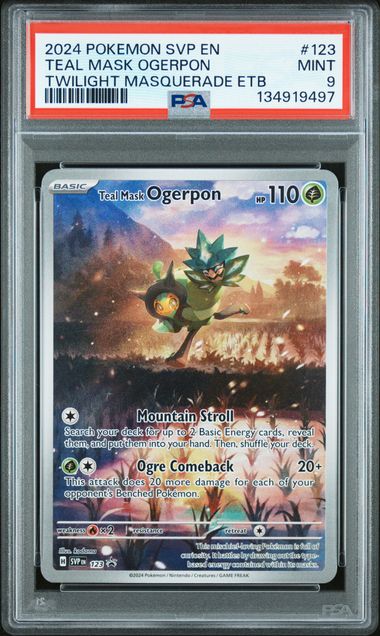 PSA 9 Pokémon TCG: 2024 Teal Mask Ogerpon 123 - Twilight Masquerade