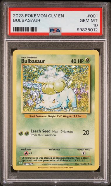 PSA 10 Pokémon TCG: Bulbasaur 001/034 Classic Venusaur & Lugia ex Deck