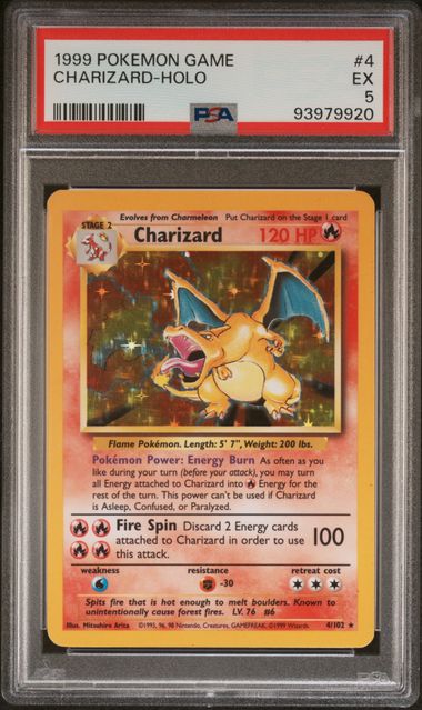 PSA 5 Pokémon TCG: 1999 Charizard 4/102 - Base Set Holo