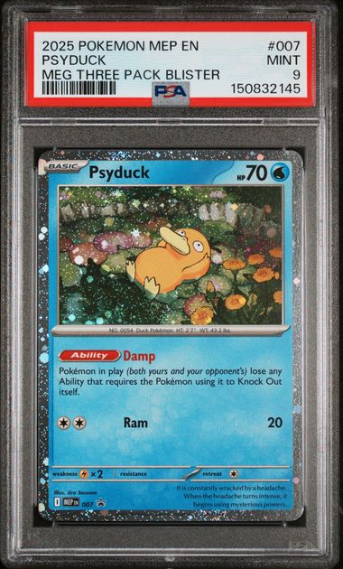 PSA 9 Pokémon TCG: 2025 Psyduck - # 007 - MEP: Mega Evolutions Promo