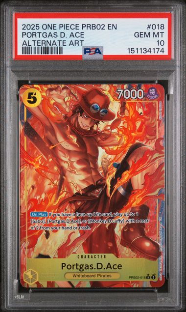 PSA  10 One Piece TCG: 2025 Portgas. D. Ace - PRB02-018