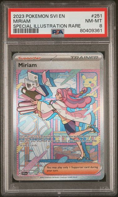PSA 8 Pokemon TCG: 2023 Miriam 251/198 - Special illustration - Scarlet & Violet  80409361