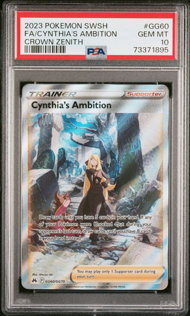 PSA 10 Pokémon TCG: 2023 Cynthia's Ambition GG60/G70 SWSH: Crown Zenith