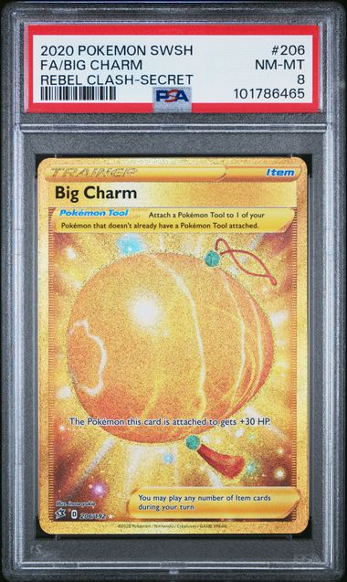PSA 8 Pokemon TCG: Big Charm - 206/192 - S&S - Rebel Clash