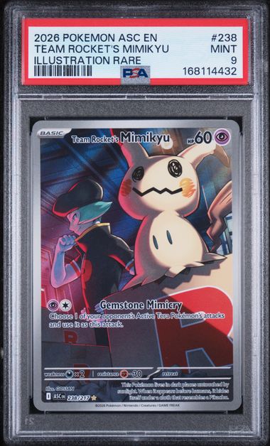 PSA 9 Pokémon TCG: 2026 Team Rocket's Mimiku - 238/217 - ME: Ascended Heroes