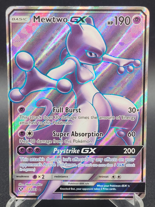Pokémon TCG: 2017 Mewtwo GX 72/73 SM: Shining Legends (DAMAGED)