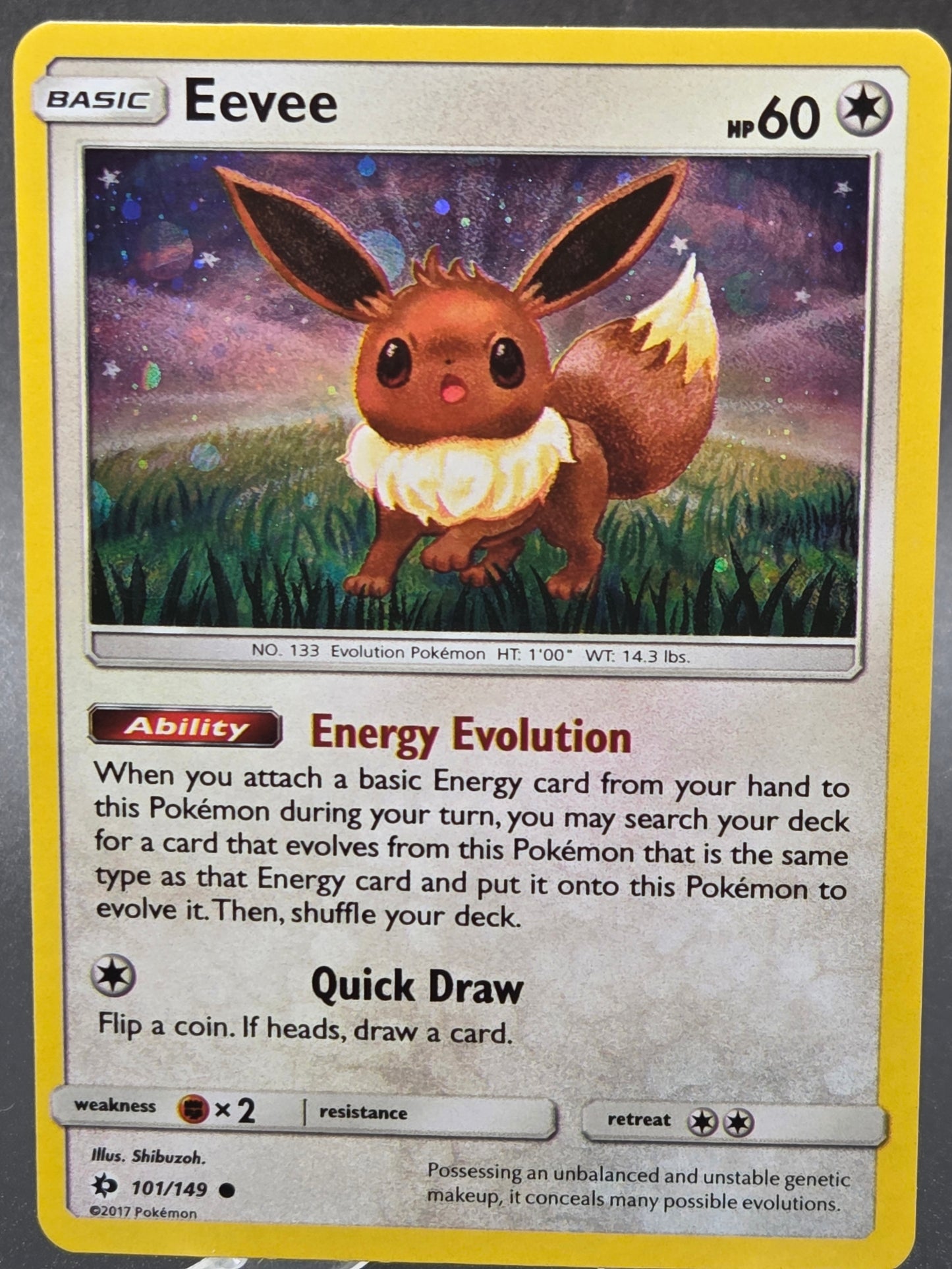Pokémon TCG: 2017 Eevee 101/149 SM: Sun & Moon Cosmos Holo Promo