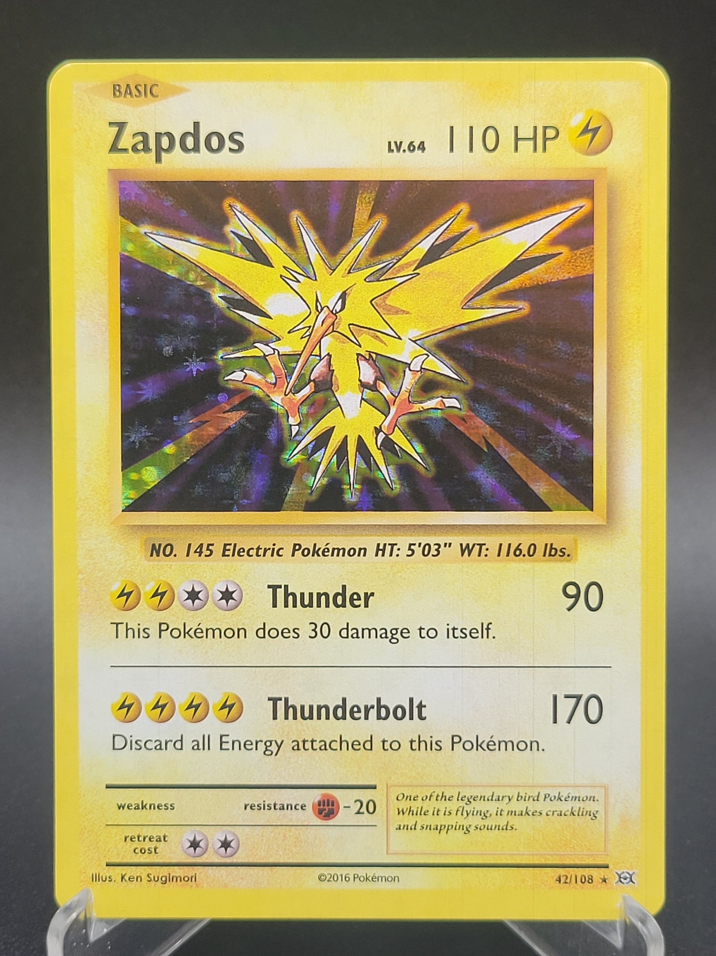 Pokémon TCG: 2016 Zapdos 42/108 XY: Evolutions