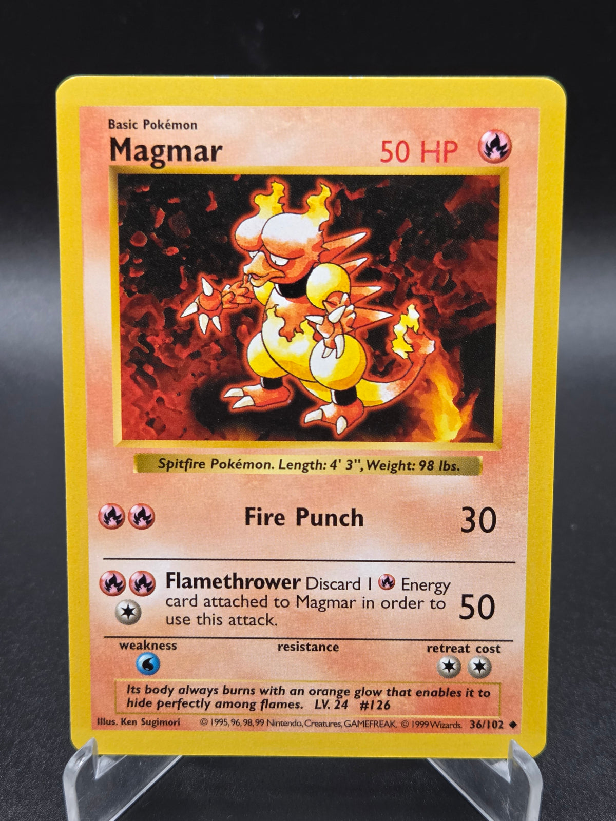 Pokémon TCG: 1999 Magmar 36/102 Base Set Shadowless