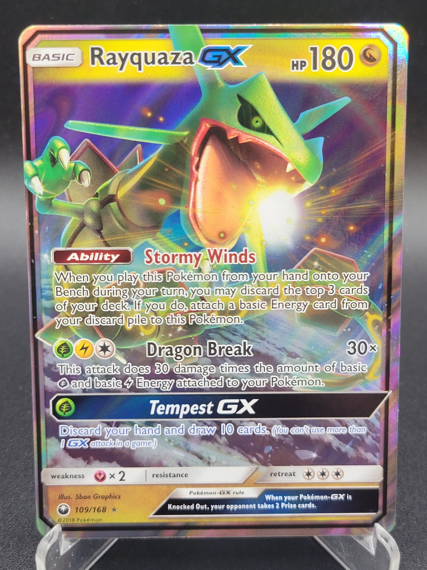 Pokémon TCG: 2018 Rayquaza GX 109/168 SM: Celestial Storm