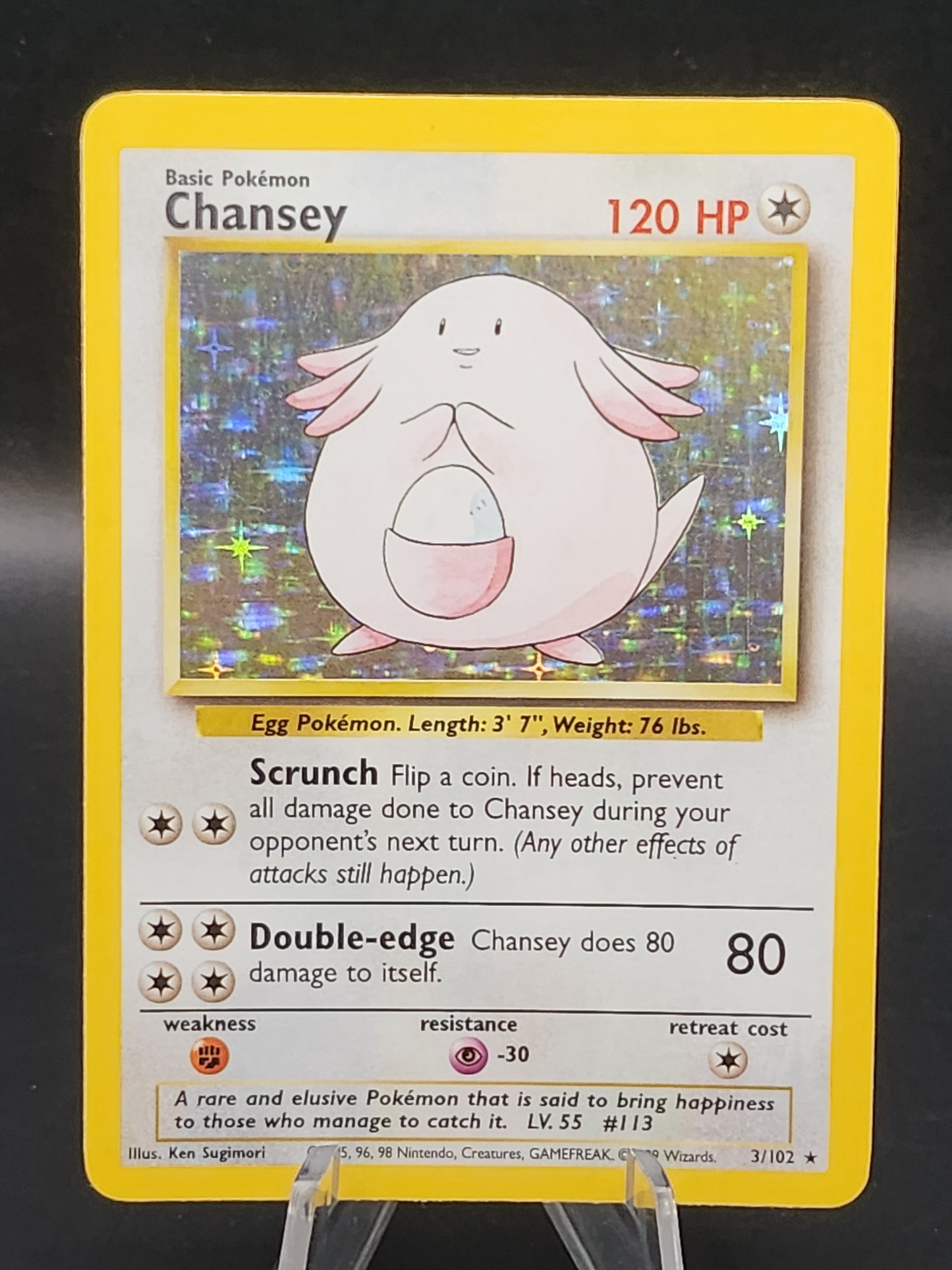 Pokémon TCG: 1999 Chansey 3/102 Base Set Unlimited Holo