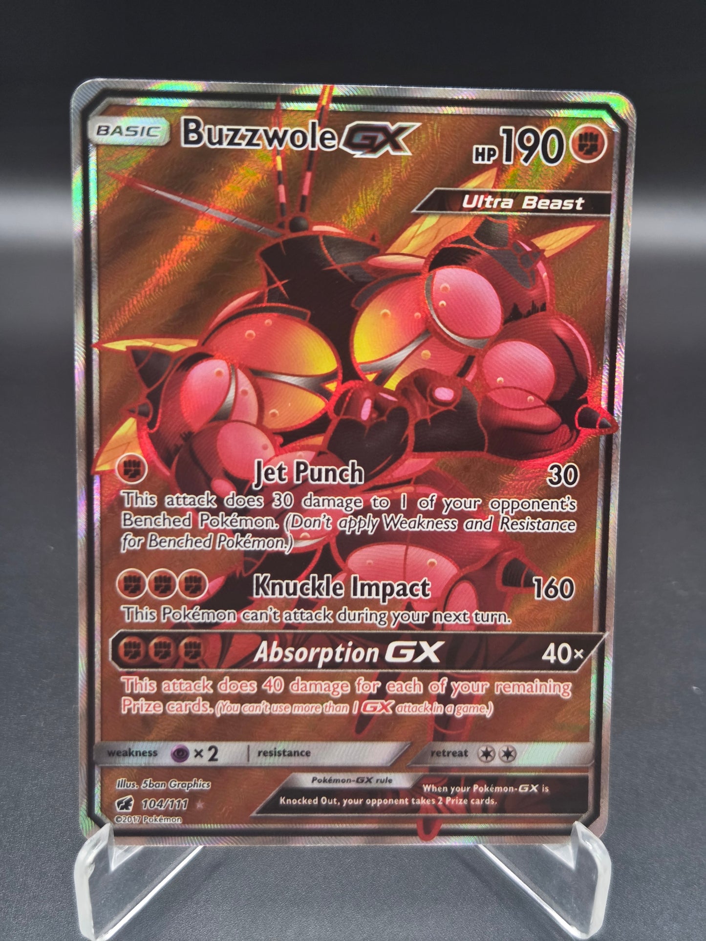 Pokémon TCG: 2017 Buzzwole GX (Full Art) 104/111 - SM - Crimson Invasion (SM04)