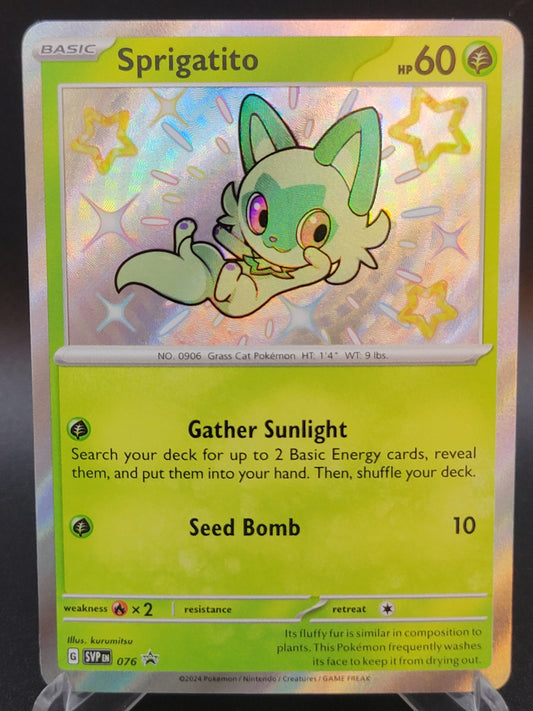 Pokémon TCG: 2024 Sprigatito 076 SV: Paldean Fates Baby Shiny Promo
