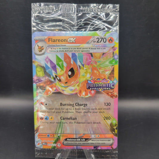 Pokémon TCG: 2025 Flareon ex 014/131 SV: Prismatic Evolutions Stamped Promo Sealed