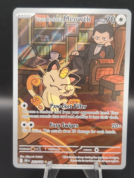Pokémon TCG: 2025 Team Rocket's Meowth 203/182 SV: Destined Rivals