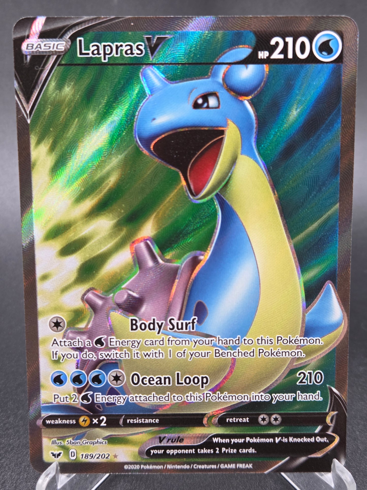 Pokémon TCG: 2020 Lapras V 189/202 SWSH: Sword & Shield Base Set