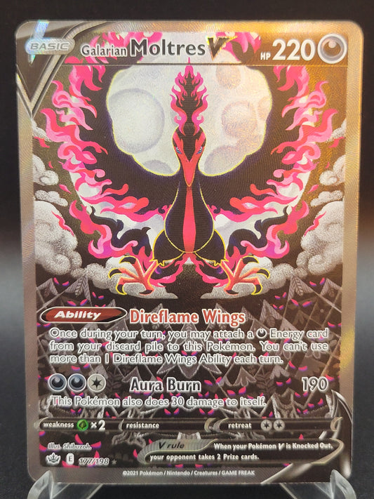 Pokémon TCG: 2021 Galarian Moltres V 177/198 Chilling Reign Alt Art (Lightly Played)