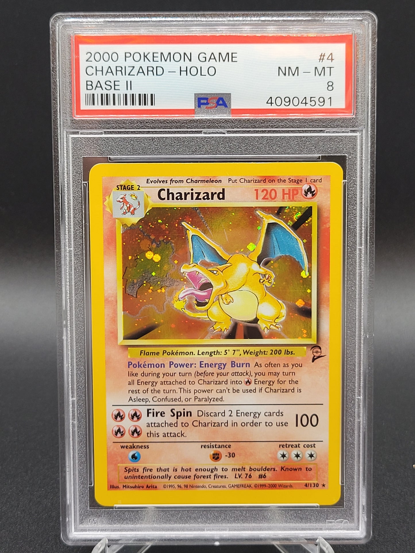 PSA 7 Pokémon TCG: 2000 Charizard 4/130 Base Set 2
