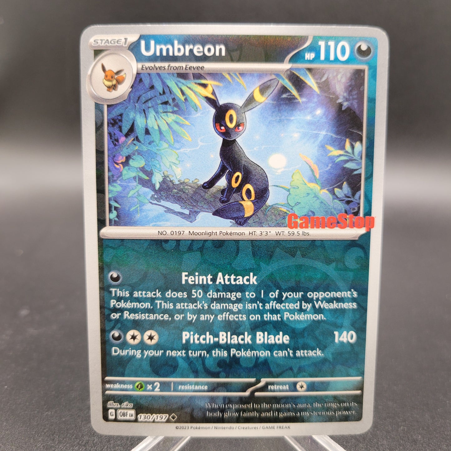 Pokémon TCG: 2023 Umbreon 130/197 S&V: Obsidian Flames Gamestop Promo