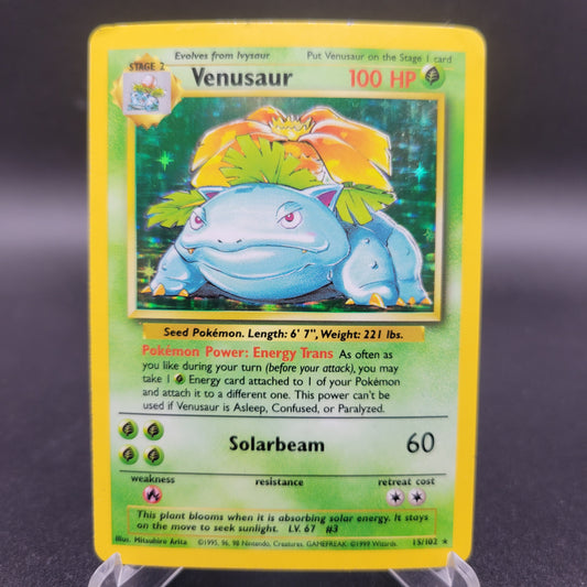 Pokémon TCG: 1999 - Venusaur - 15/102 - Base Set - Holo Foil - Heavily Played