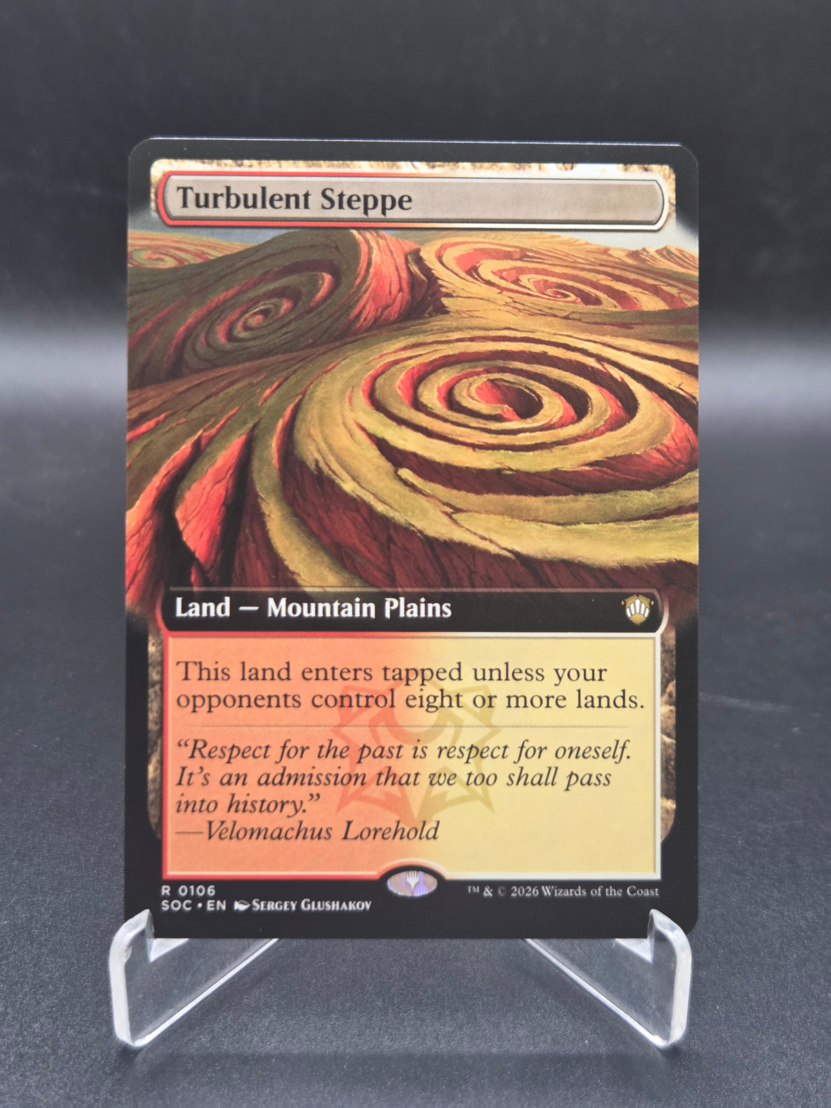 MTG TCG:Turbulent Steppe (Extended Art) - Commander: Secrets of Strixhaven (SOC)