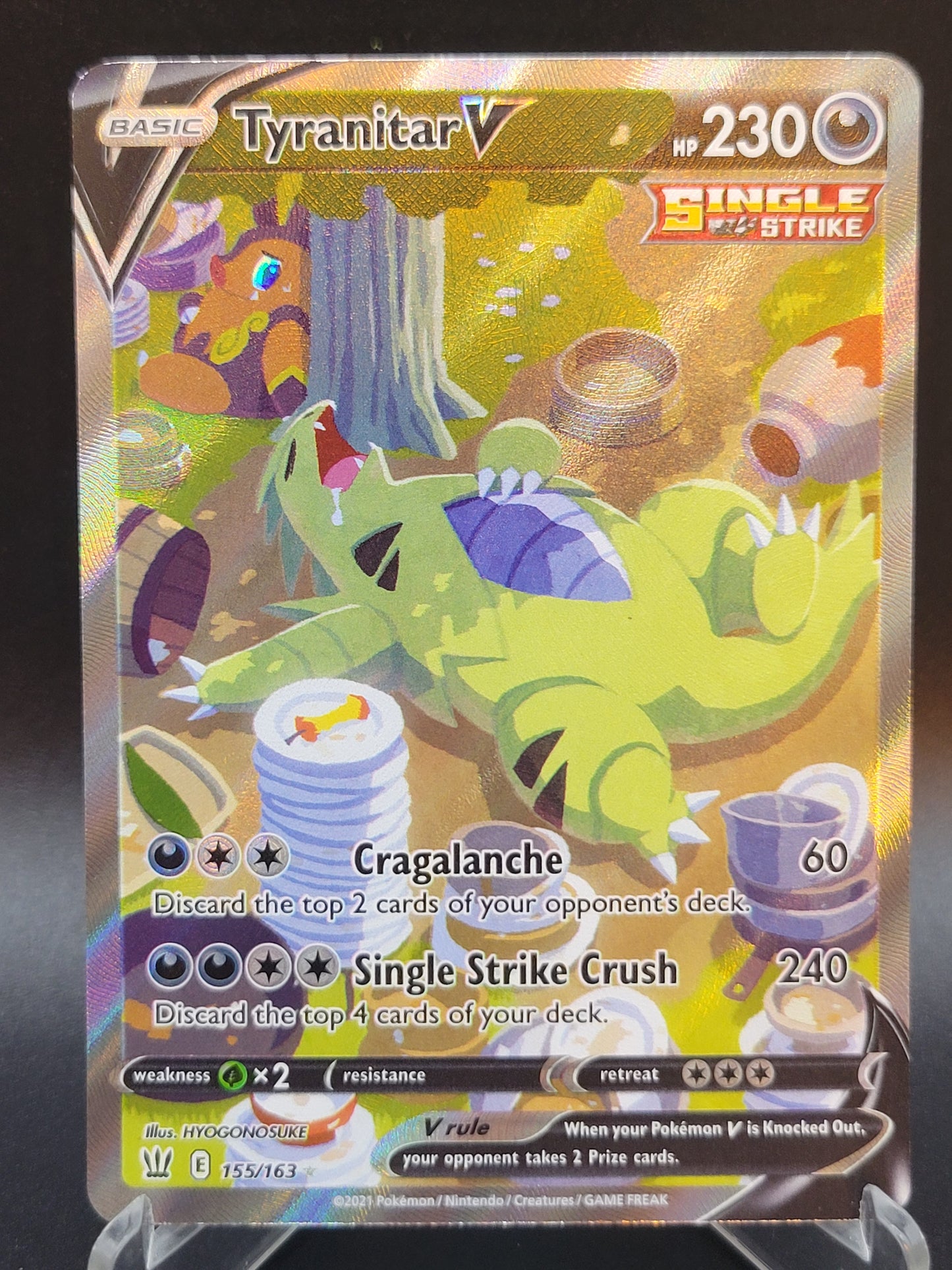 Pokémon TCG: 2021 Tyranitar V 155/163 SWSH: Battle Styles Alt Art (Lightly Played)