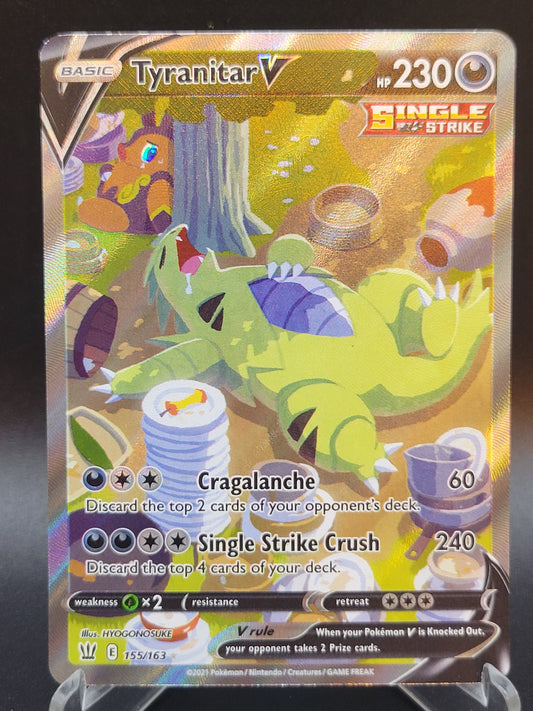 Pokémon TCG: 2021 Tyranitar V 155/163 SWSH: Battle Styles Alt Art (Lightly Played)