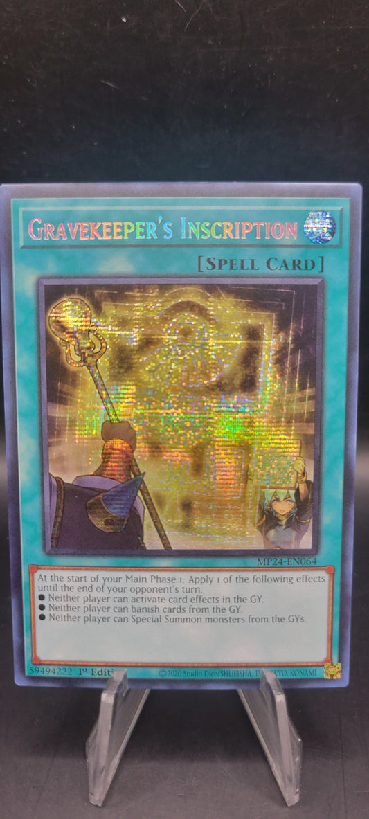 Yu-Gi-Oh! TCG: Gravekeeper's Inscription Prismatic Secret Rare MP24-EN064 25th Anniversary Tin: Dueling Mirrors