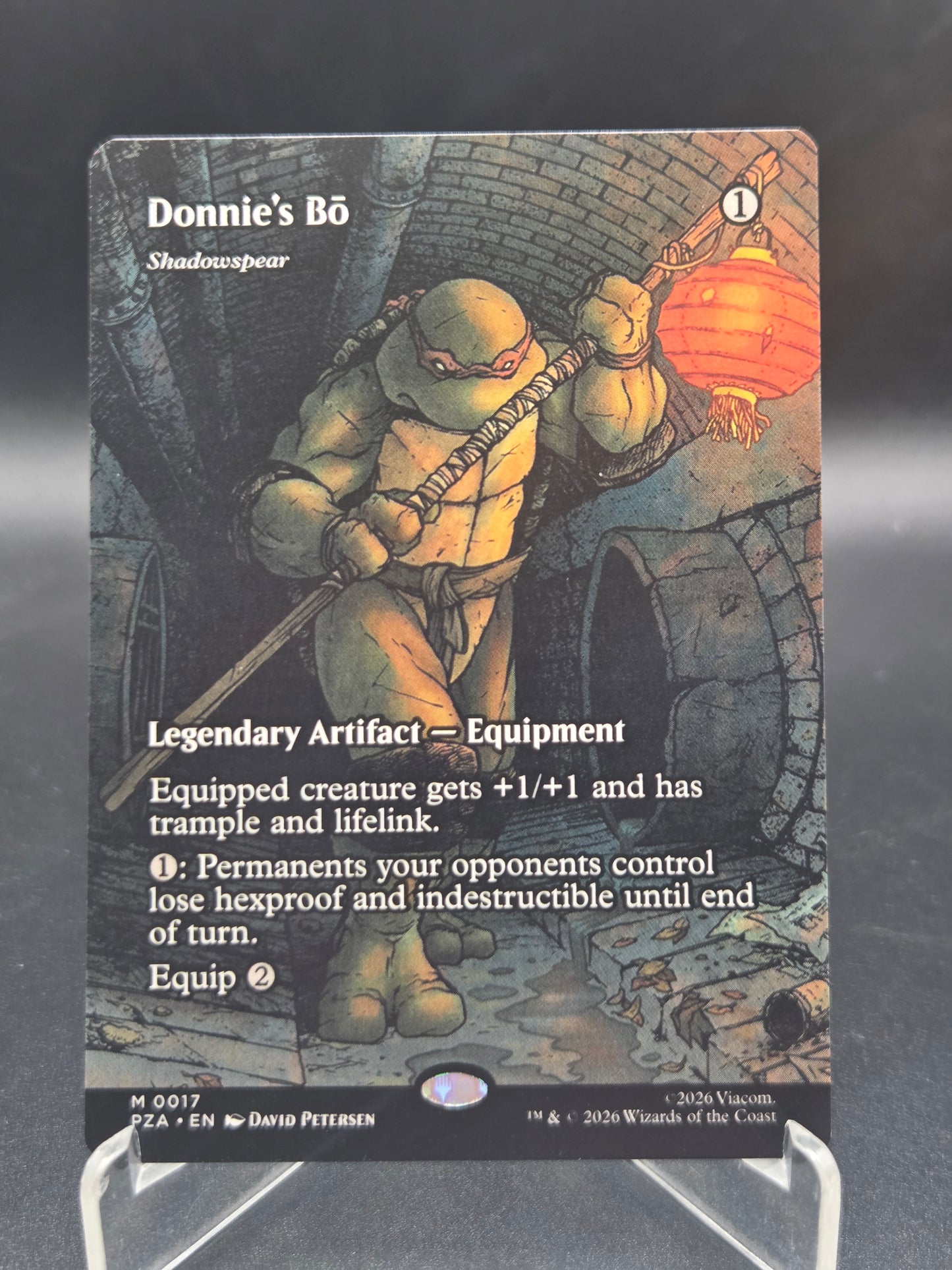 MTG TCG: Donnie's Bo - Shadowspear (Borderless) - Teenage Mutant Ninja Turtles Source Material (PZA)
