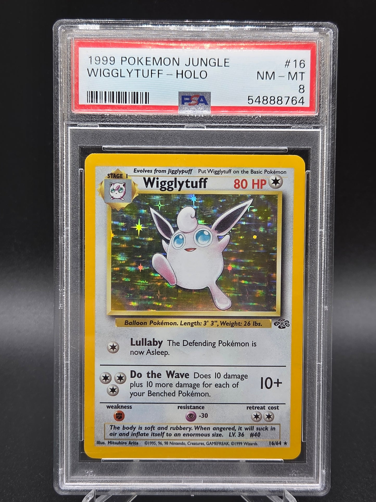 PSA 8 Pokémon TCG: 1999 Wigglytuff 16/64 Jungle Holo