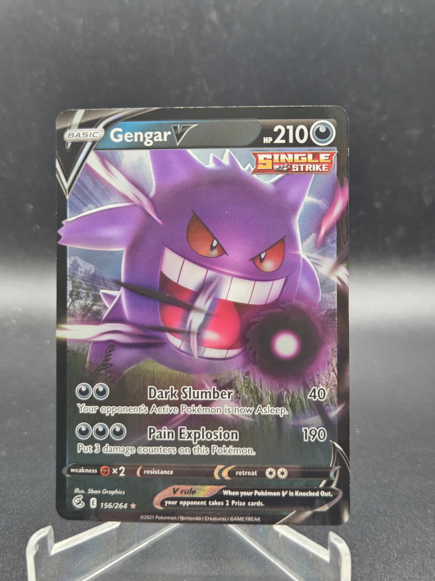 Pokémon TCG: 2021 Gengar V 156/264 SWSH: Fusion Strike