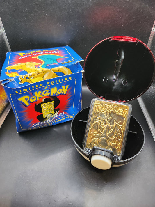 Pokémon TCG: 1999 Gold Plated Charizard - Burger King Vintage Complete in Box