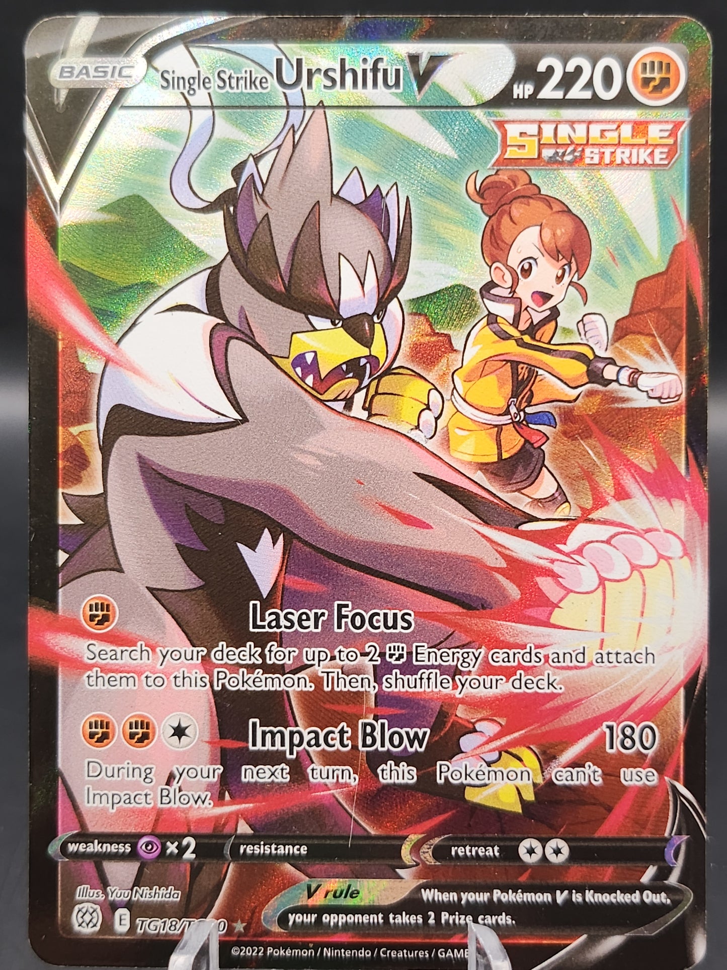 Pokémon TCG: 2022 Single Strike Urshifu V TG18/TG30 SWSH: Brilliant Stars Trainer Gallery