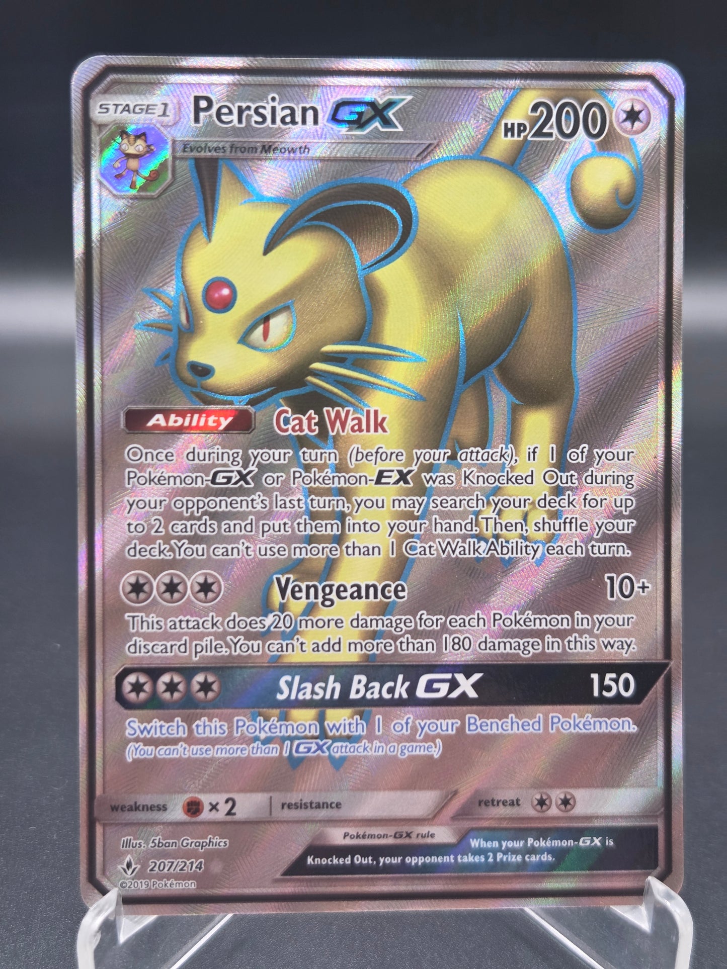 Pokémon TCG: 2019 Persian GX (Full Art) 207/214 - SM - Unbroken Bonds (SM10)