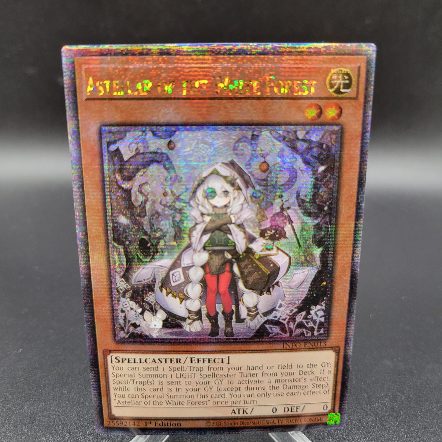 Yu-Gi-Oh! TCG: Astellar of the White Forest Quarter Century Secret Rare INFO-EN013 The Infinite Forbidden 1st Edition