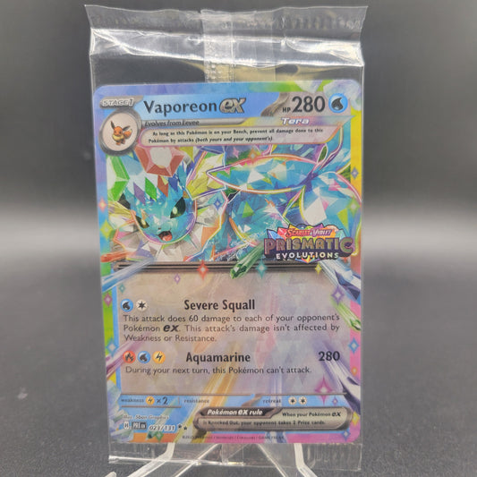 Pokémon TCG: 2025 - Vaporeon ex - 023/131 - SV: Prismatic Evolutions - Stamped Promo - Sealed