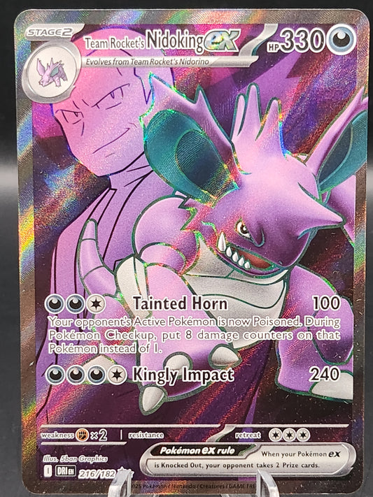 Pokémon TCG: 2025 Team Rocket's Nidoking ex 216/182 SV: Destined Rivals