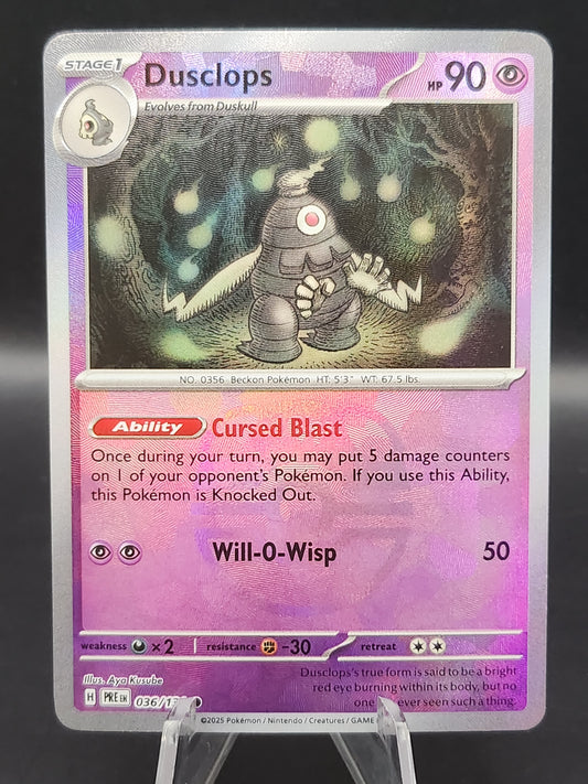 Pokémon TCG: 2025 Dusclops Master Ball 036/131 SV: Prismatic Evolutions